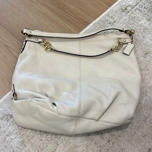 White leather Coach Handbag
